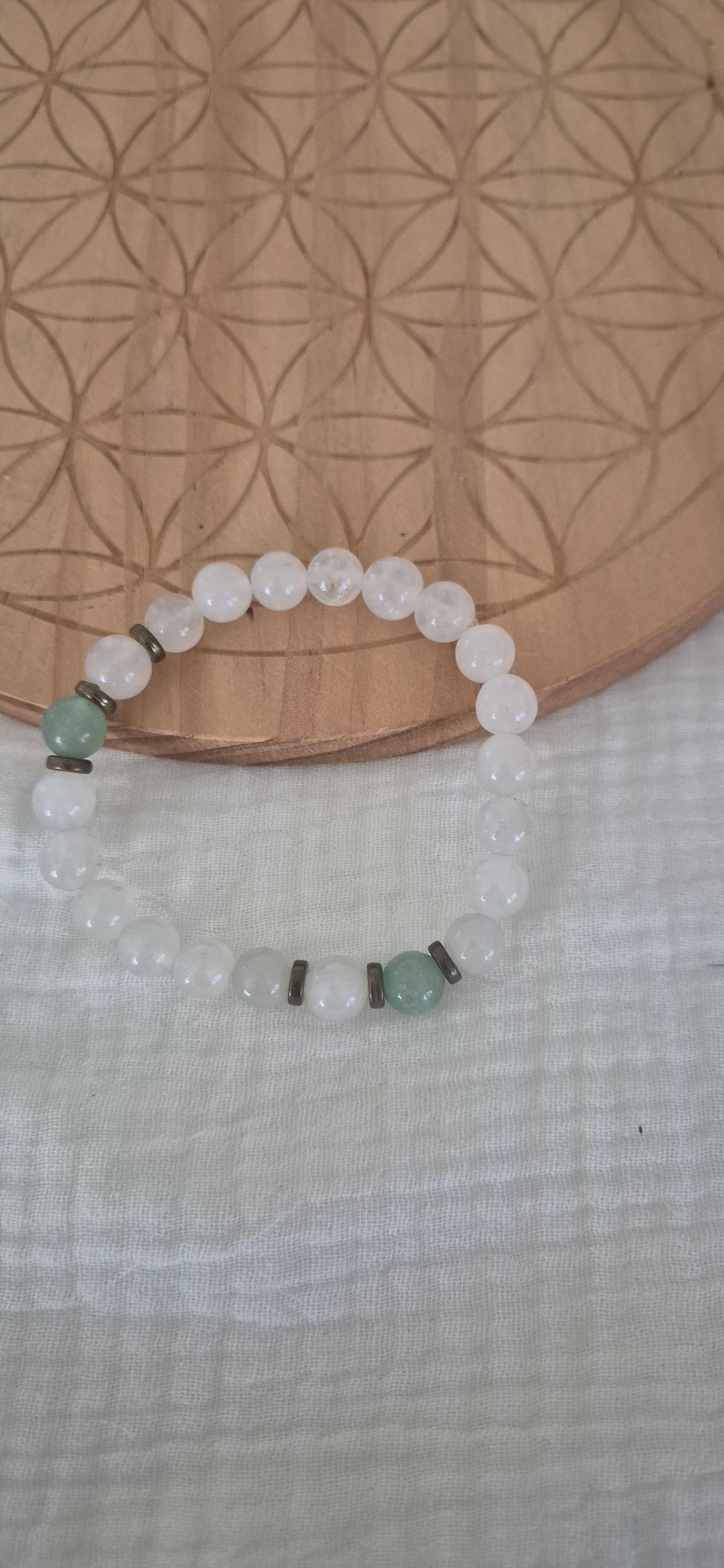 "Sweetness & Harmony" Bracelet – Rose Quartz, Aventurine & White Jade
