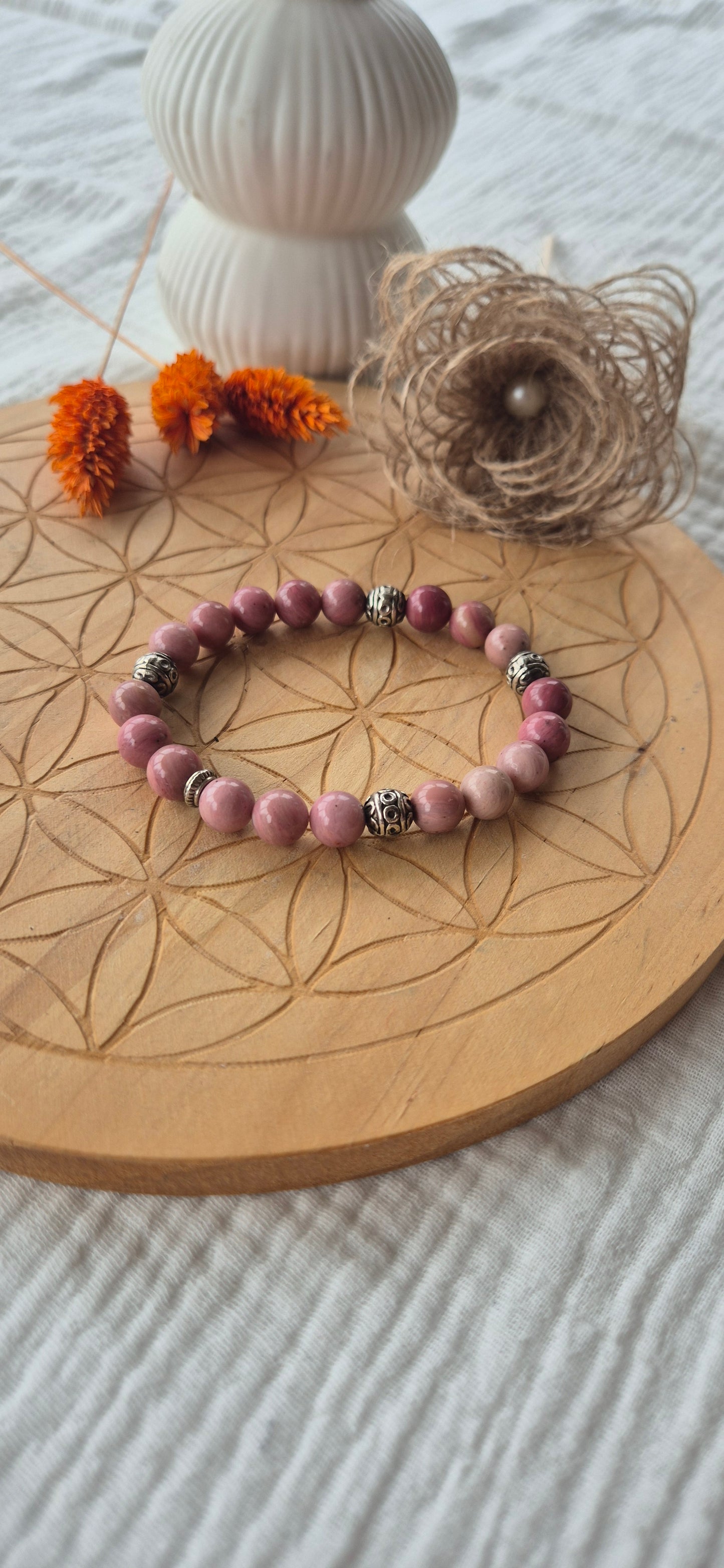 "Sweetness & Serenity" Bracelet – Natural Rhodonite