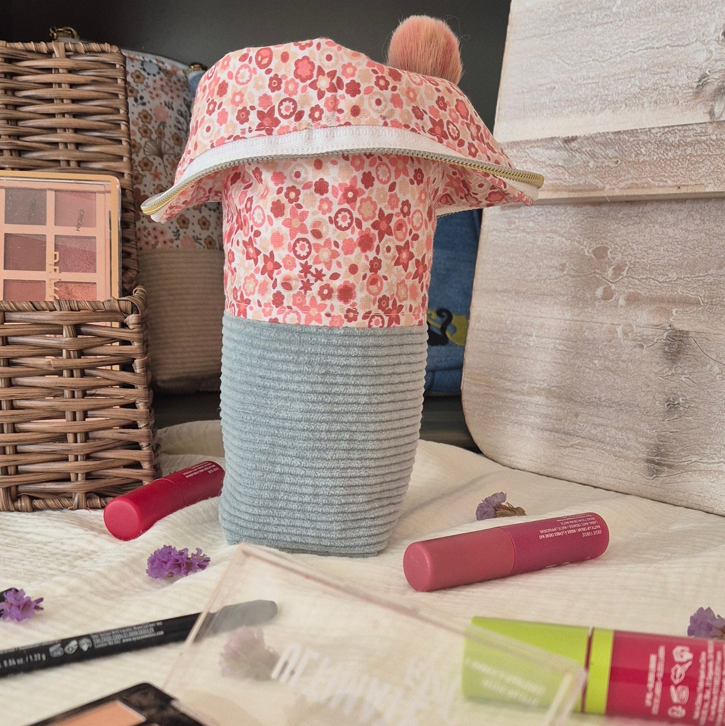 Trousse "La Sol Fleur Bleue" – Pièce Unique