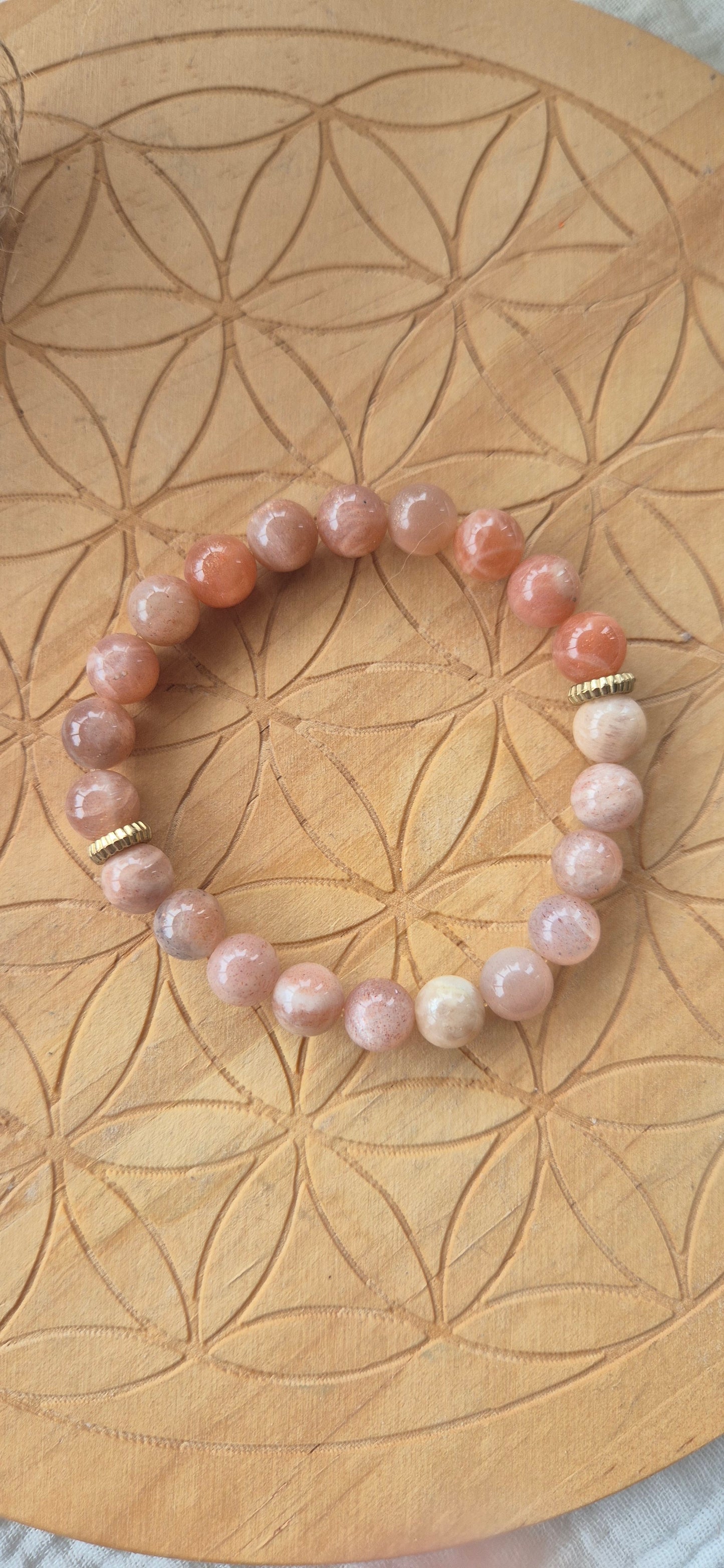 "Sun & Moon" Bracelet – Sunstone & Pink Moonstone