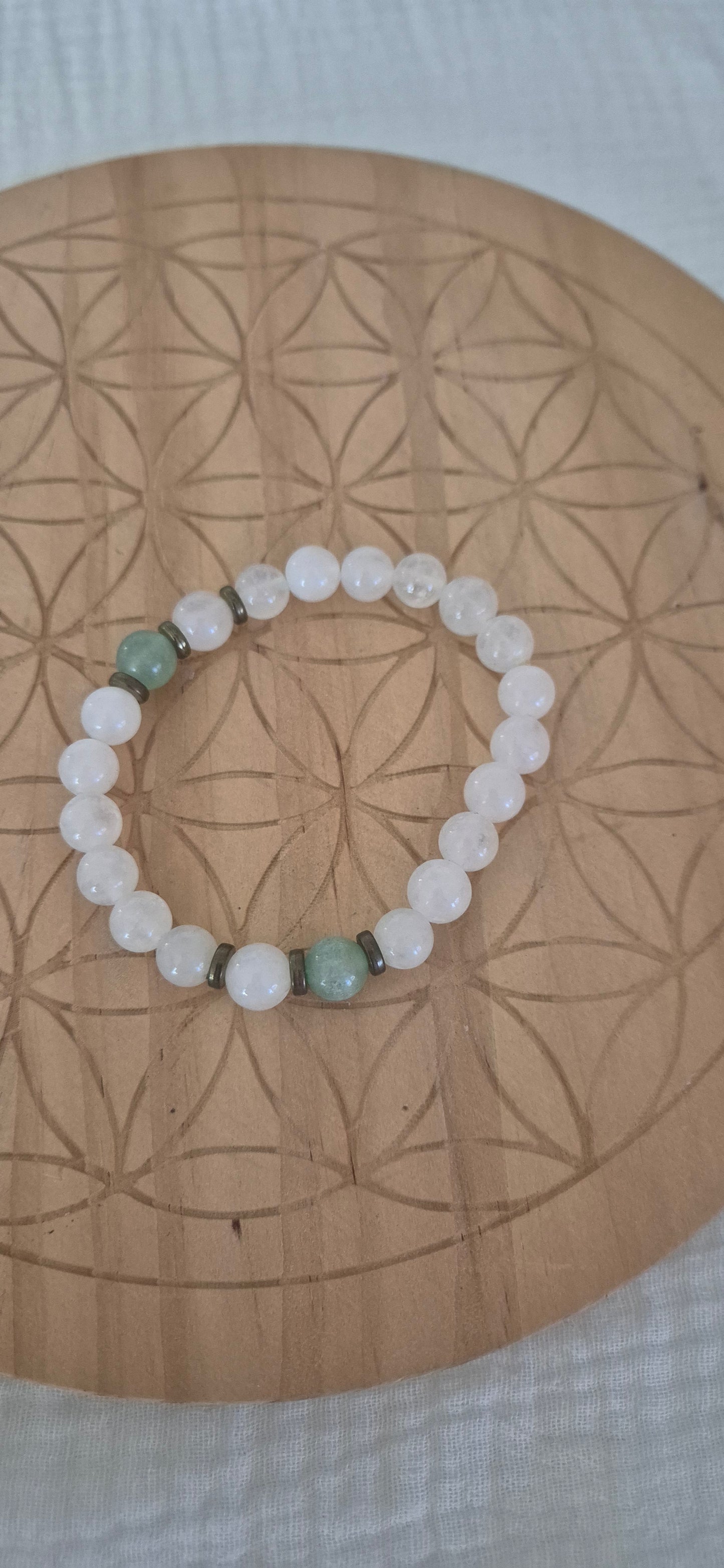 "Sweetness & Harmony" Bracelet – Rose Quartz, Aventurine & White Jade