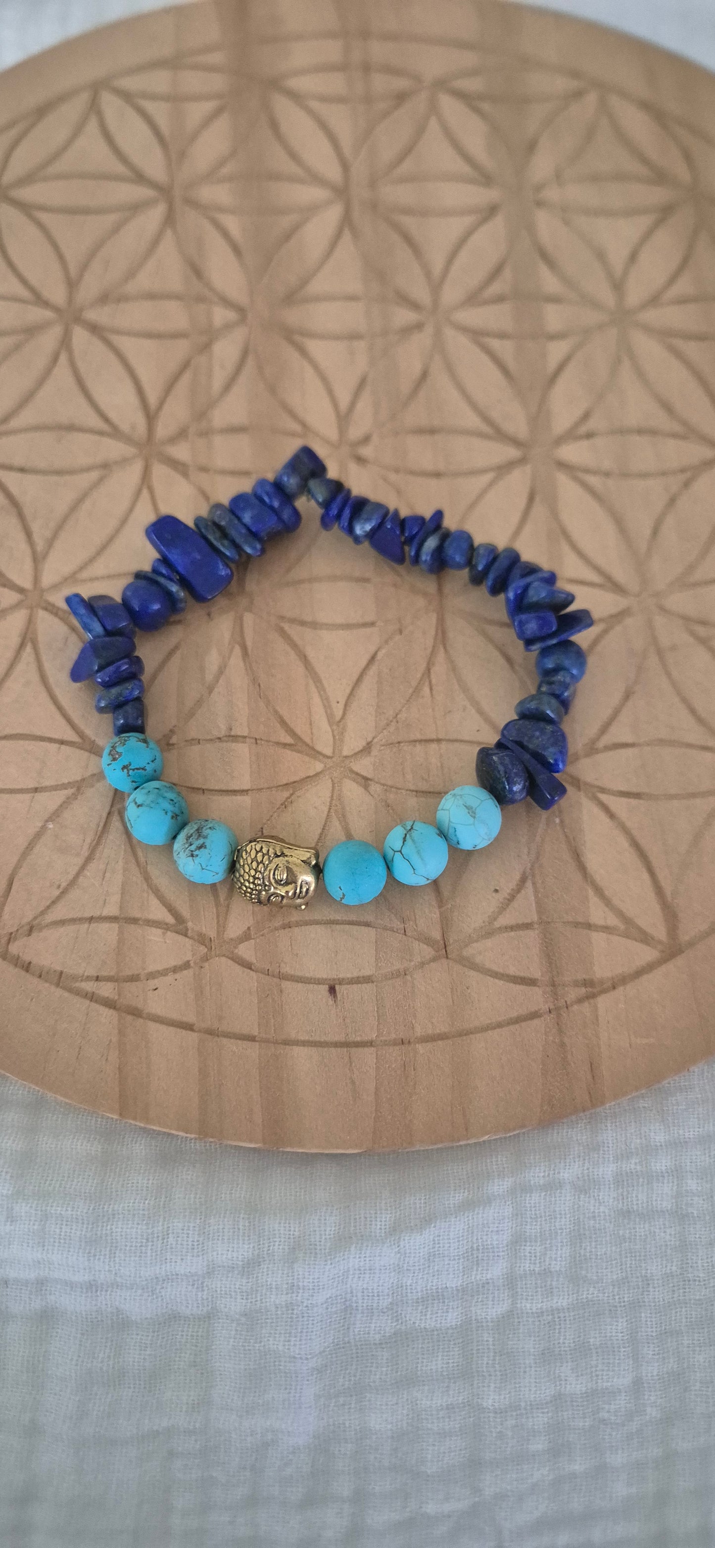 "Wisdom & Serenity" Bracelet – Lapis Lazuli, Turquoise & Buddha
