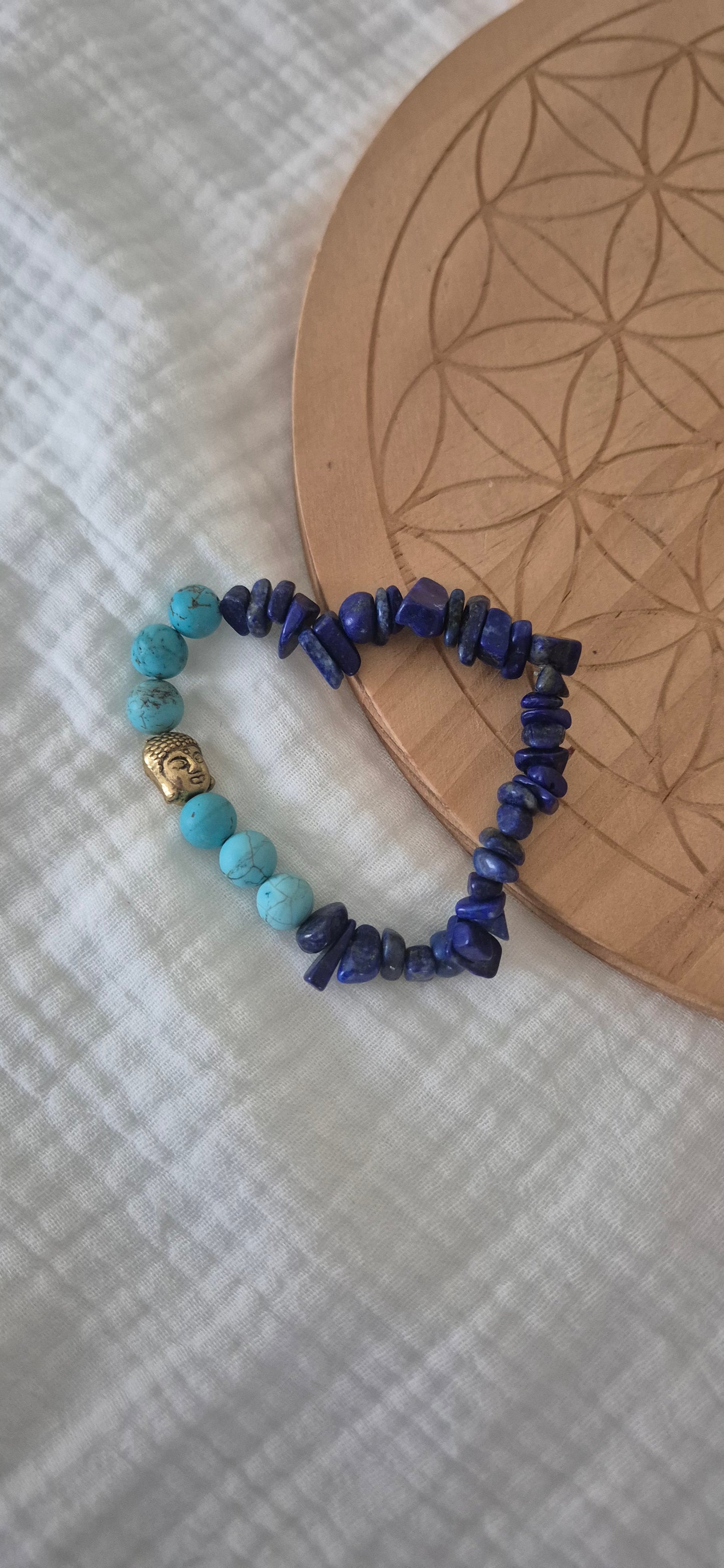 "Wisdom & Serenity" Bracelet – Lapis Lazuli, Turquoise & Buddha