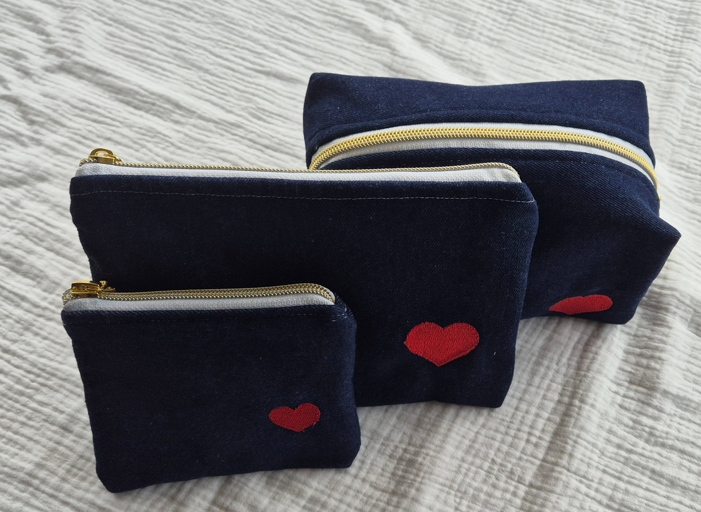 "Tokyo Heart" Toiletry Bag – Size M – One-of-a-kind