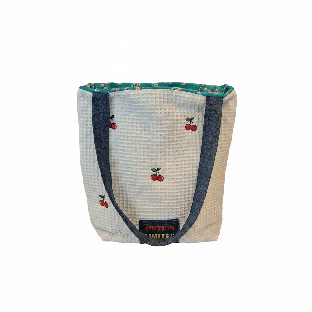 Sac Cabas Brooklyn Cherry – face avant fond blanc – Takily Créations