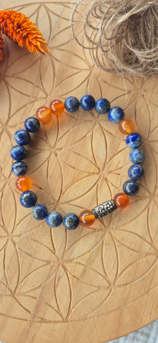 Bracelet "Audace & Intuition" – Lapis-Lazuli & Cornaline