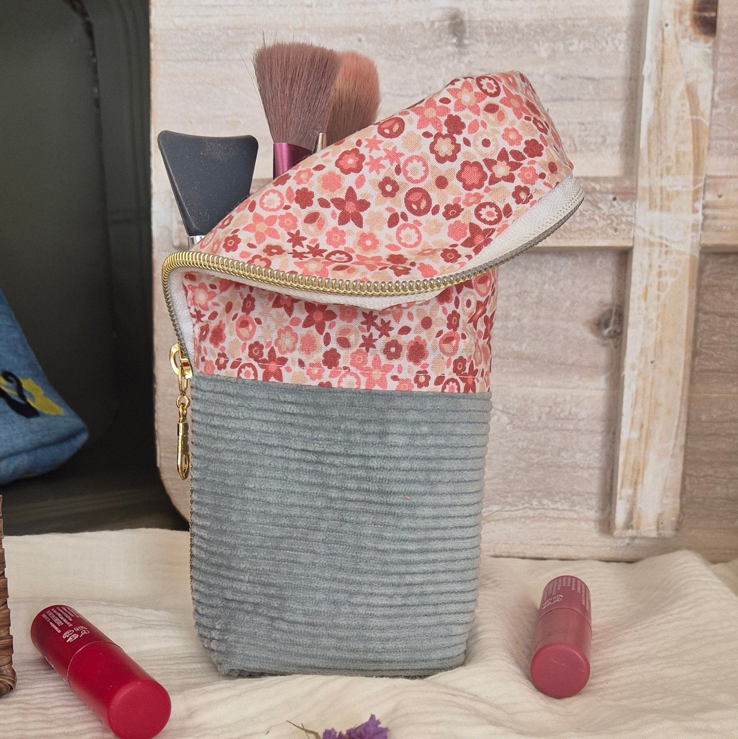Trousse "La Sol Fleur Bleue" – Pièce Unique