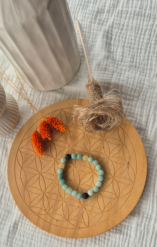 Bracelet "Souffle & Sérénité" – Amazonite & Pierre de Lave