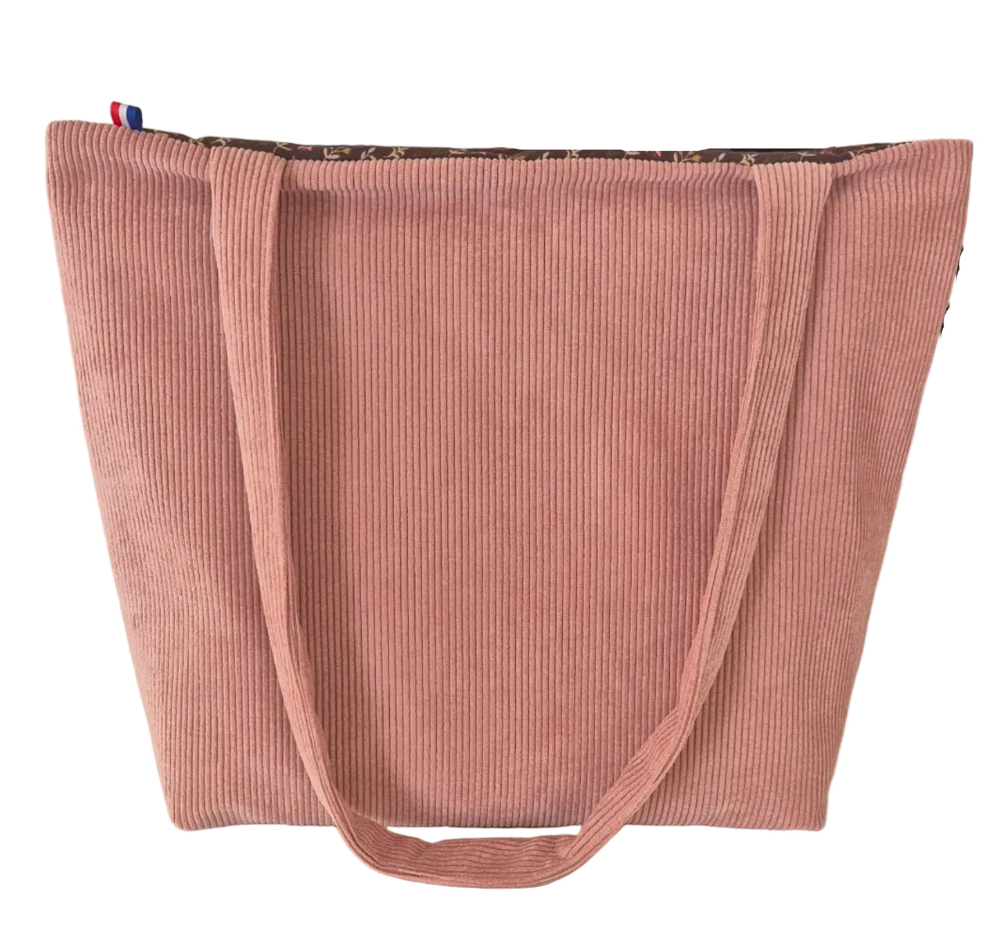 Kyoto Abélia — Tote bag en velours côtelé rose poudré | Pièce unique