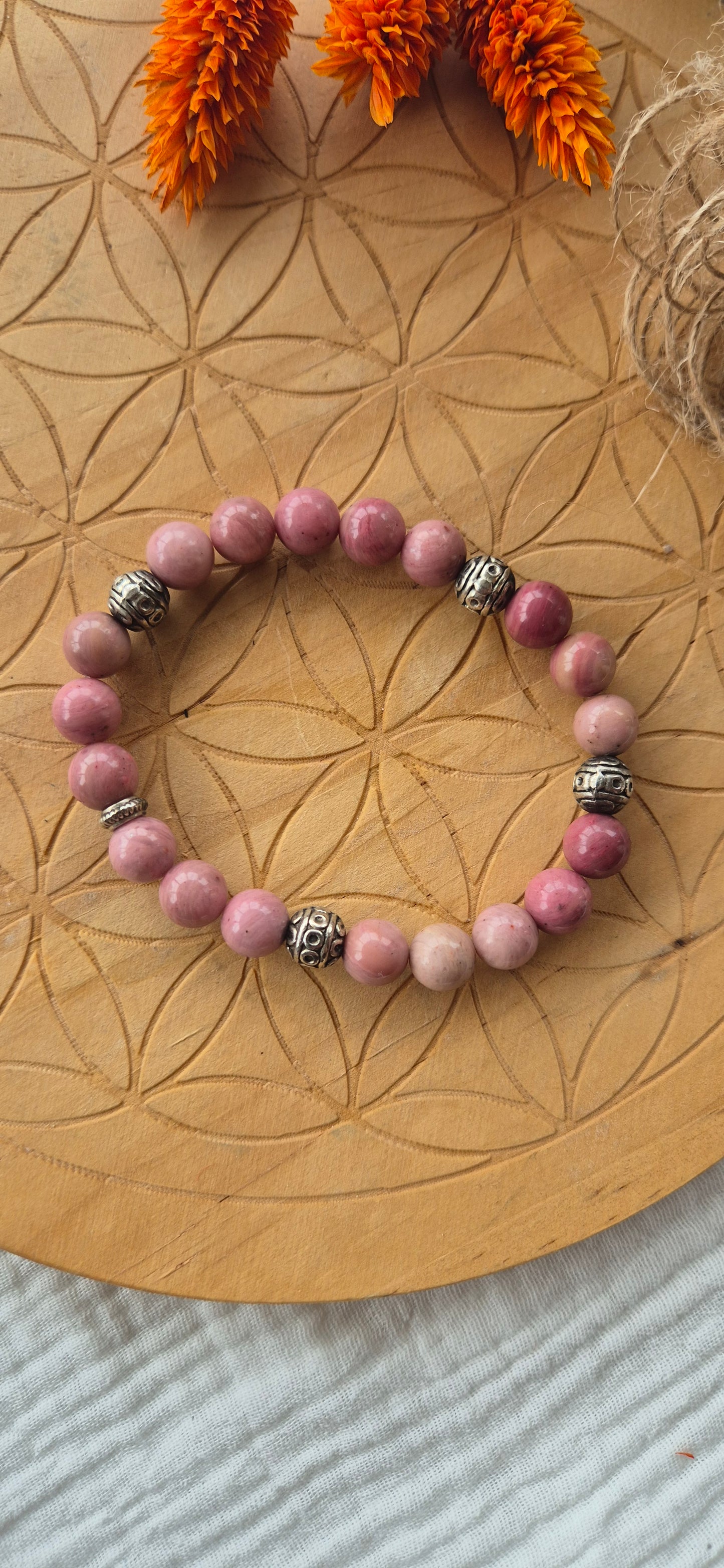 "Sweetness & Serenity" Bracelet – Natural Rhodonite