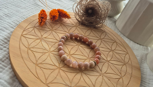 Bracelet "Soleil & Lune" – Pierre de Soleil & Pierre de Lune Rose